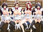  4girls artist_request bb breasts censored character_request copyright_request garter_belt glasses large_breasts legwear maid multiple_girls pussy smile source_request stockings take_your_pick thighhighs 