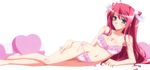  artist_request barefoot blue_eyes blush bra breasts cleavage extraction frilled_panties frills full_body highres koihime_musou large_breasts lingerie long_hair lossy-lossless navel non-web_source panties ryuubi side-tie_panties solo source_request strap_slip transparent_background underwear underwear_only 