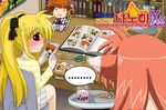  arf comic doll fate_testarossa goodies korean lyrical_nanoha mahou_shoujo_lyrical_nanoha photo raising_heart scissors sweatdrop takamachi_nanoha yuuno_scrya 