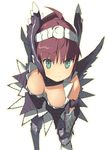  ahoge armor breasts cleavage downblouse from_above kusaka_kokage large_breasts monster_hunter solo 