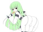  ass c.c. cc code_geass eating food green_hair looking_back pizza 