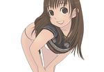  bent_over brown_eyes brown_hair kiriman_(souldeep) open_mouth original smile solo 