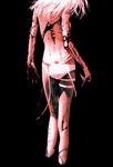  back biomega cyborg from_behind nihei_tsutomu official_art panties solo thigh_strap topless underwear white_panties 