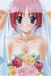  blush bride da_capo da_capo_i dress flower highres mogami_noa red_hair shirakawa_kotori solo wedding_dress 