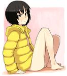  amagami barefoot blush bottomless feet jacket nanasaki_ai sketch solo yu_65026 