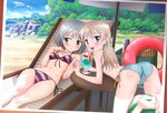  2girls absurdres ass beach bikini eila_ilmatar_juutilainen hand_holding highres multiple_girls photo_(object) sanya_v_litvyak sexy strike_witches swimsuit 