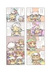  /\/\/\ 4koma 5girls bad_id bad_pixiv_id blonde_hair bow braid breast_padding closed_eyes comic crescent crescent_moon_pin eyebrows_visible_through_hair fangs flandre_scarlet flat_chest flying_sweatdrops hair_ribbon hat hat_ribbon highres hong_meiling hounori izayoi_sakuya just_as_planned lavender_hair light_blue_hair long_hair maid mob_cap multiple_4koma multiple_girls one_eye_closed patchouli_knowledge ponytail red_eyes remilia_scarlet ribbon shaded_face short_hair silver_hair star star_hat_ornament staring sweatdrop touhou translated twin_braids vampire wings 