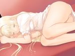  ass blonde_hair france_shoujo game_cg green_eyes legs long_hair long_legs panties shoujo sleeping solo tanaka_takayuki underwear 