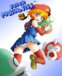  1up arm_warmers bare_shoulders blue_eyes blush boots cheep_cheep fish genderswap genderswap_(mtf) gloves hat mario mario_(series) ochimusha orange_hair panties pantyshot skin_tight skirt solo super_mario_bros. super_mario_bros._3 tank_top thighhighs underwear 