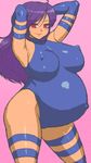  arms_behind arms_behind_back breasts elbow_gloves gloves large_breasts latex latex_gloves leotard long_hair marvel naughty_face oekaki pregnant psylocke purple_hair red_eyes skin_tight smile tenseiani thighhighs thighs x-men 