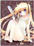  barefoot blonde_hair blue_eyes bottomless camisole doll_joints drill_hair fan feet hair_ribbon long_hair ribbon room603 rozen_maiden shinku shochuumimai solo twintails very_long_hair 