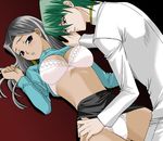  black_hair blush bra green_hair ishizu_ishtar kaiba_seto lingerie panties underwear yu-gi-oh! yuu-gi-ou_duel_monsters 