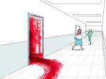  1girl blood demitasse-lover guro hospital oekaki running 