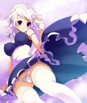  braid izayoi_sakuya panties short_hair silver_hair solo sora_to_umi thighhighs touhou twin_braids underwear 