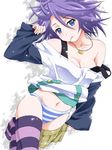  blue_eyes panties purple_hair rosario+vampire shirayuki_mizore underwear 