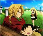  edward_elric fullmetal_alchemist lan_fan tagme winry_rockbell 