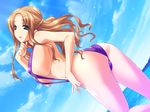  1girl ass beach bi-chiku_beach_~nangoku_nyuujoku_satsueikai~ blue_eyes breasts character_request cleavage from_behind game_cg ocean sea sena_nagisa sky sling_bikini solo source_request swimsuit 