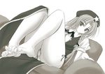  barefoot bow bowtie braid breasts cameltoe china_dress chinese_clothes dress feet foreshortening hat hong_meiling large_breasts legs long_hair long_legs monochrome naturalton panties pov_feet ribbon side_slit soles solo toenails toes touhou twin_braids underwear 