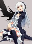  bad_id bad_pixiv_id dress frills hairband hyakuen_raitaa long_hair rozen_maiden silver_hair solo suigintou wings 