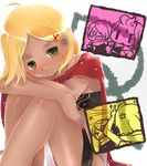  7th_dragon 7th_dragon_(series) alternate_hairstyle bad_id bad_pixiv_id blonde_hair blush hair_down hatch_(7th_dragon) kakerayuri leg_hug panties rogue_(7th_dragon) solo underwear 