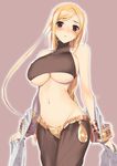  bad_id bad_pixiv_id bare_shoulders blonde_hair blush bracelet breasts class_change cowboy_shot dancer_(fft) final_fantasy final_fantasy_tactics groin jewelry large_breasts long_hair looking_at_viewer navel shawl sideboob solo standing ui_(kirin) underboob 