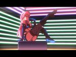  boots breasts choker cleavage finger_to_mouth fishnets gloves hair_ornament jpeg_artifacts leg_lift long_hair neon_lights raised_leg red_hair shorts sitting stripper tengen_toppa_gurren-lagann tengen_toppa_gurren_lagann yellow_eyes yoko_littner yoko_ritona 