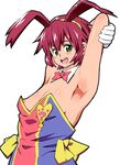  antenna_hair armpits breasts drain_(evork_festa) green_eyes nipple_slip nipples pink_hair renkin_san-kyuu_magical_pokaan ribbon small_breasts smile solo wardrobe_malfunction wing_collar yuuma_(renkin_san-kyuu_magical_pokaan) 