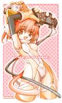  airi_cosmos animal_ears armpits bare_shoulders blue_eyes blush bodysuit breasts cameltoe cat_ears cat_tail controller elbow_gloves fake_animal_ears game_console game_controller gamepad garter_straps gloves happy itokatsu medium_breasts nyan_nyan_police playstation_2 red_hair sega_dreamcast short_hair smile solo tail 