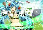  android_(os) armor bad_id bad_pixiv_id bikini_armor blue_hair fourteen gloves green_eyes mecha_musume os-tan solo twintails white_gloves 