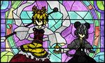  bad_id bad_pixiv_id bishamonten's_pagoda faux_traditional_media highres koutyousan multiple_girls nazrin stained_glass toramaru_shou touhou 