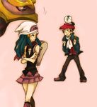  1girl alternate_costume animal animal_on_head bad_id bad_pixiv_id beanie beret bird bird_on_head black_hair blue_eyes blue_hair blush gen_4_pokemon giratina hat hikari_(pokemon) kouki_(pokemon) mekabu_(tomato324) on_head piplup pokemon pokemon_(creature) pokemon_(game) pokemon_dppt pokemon_on_head pokemon_platinum scarf skirt sweat winter_clothes 