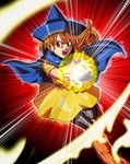  alena_(dq4) angry boots cape dragon_ball dragon_quest dragon_quest_iv dress energy_ball gloves hat kamehameha knee_boots long_hair open_mouth orange_hair pantyhose poki_a red_eyes 