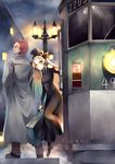  1girl animal_ears bad_id bad_pixiv_id blonde_hair cat cat_ears hat highres long_hair original red_eyes red_hair streetcar sts suitcase trench_coat yellow_eyes 