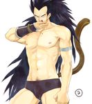  black_hair blood chest dragon_ball dragon_ball_z long_hair male_focus manly muscle navel navel_hair nosebleed raditz shirtless solo spiked_hair suzuki_tsuta tail 