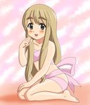  blonde_hair blue_eyes chunpai eyebrows k-on! kotobuki_tsumugi long_hair naked_ribbon ribbon solo 