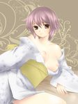  bad_id bad_pixiv_id breasts highres japanese_clothes kimono medium_breasts myosotis_myo nagato_yuki purple_hair short_hair solo suzumiya_haruhi_no_yuuutsu undressing yukata 