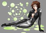  bodysuit breasts brown_hair cleavage d.gray-man large_breasts miranda_lotto short_hair solo 