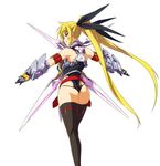  adapted_costume armband ass black_legwear blonde_hair fate_testarossa from_behind hair_ribbon long_hair looking_back lyrical_nanoha mahou_shoujo_lyrical_nanoha_strikers nekomamire outstretched_arms panties ribbon solo spread_arms thighhighs thong twintails underwear very_long_hair 