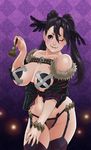  bad_id bad_pixiv_id bell black_hair breasts copyright_request garter_belt highres large_breasts one_eye_closed panties pasties sakai_toshihiro solo thighhighs twintails underwear 