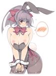  akatsuki_alut animal_ears areolae bare_shoulders blush breast_squeeze breasts bunny_ears bunny_girl bunny_tail bunnysuit huge_breasts inverted_nipples long_hair mel/a nipples original pantyhose ponytail puffy_nipples purple_hair red_eyes tail wardrobe_malfunction wide_hips wrist_cuffs 