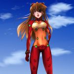  :o angry bangs blue_eyes blush bodysuit bracer cloud covered_navel cowboy_shot day evangelion:_2.0_you_can_(not)_advance eyepatch gloves hair_between_eyes hair_ornament hand_on_hip highres jpeg_artifacts koyama_(gantz0409jp) long_hair looking_at_viewer multicolored multicolored_bodysuit multicolored_clothes neon_genesis_evangelion open_mouth orange_bodysuit orange_hair outdoors plugsuit rebuild_of_evangelion red_bodysuit shikinami_asuka_langley shouting skinny sky solo souryuu_asuka_langley spoilers standing test_plugsuit v-shaped_eyebrows 
