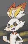  2019 anthro biped exotic_pupils eyelashes female lagomorph looking_at_viewer mammal nintendo nude open_mouth pok&eacute;mon pok&eacute;mon_(species) pose scorbunny snoutless solo tongue video_games 