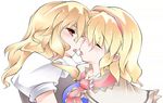  alice_margatroid blonde_hair closed_eyes hairband hazuki_m kirisame_marisa long_hair multiple_girls saliva saliva_trail short_hair tears tongue touhou yellow_eyes yuri 