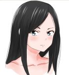  black_hair blue_eyes blush character_request closed_mouth collarbone eyebrows_visible_through_hair looking_at_viewer nude portrait simple_background smile solo ssss.gridman viperxtr white_background 