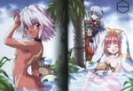  .hack//tasogare_no_udewa_densetsu 2boys 2girls balmung_(.hack//) bath blush breasts censored convenient_censoring grunty hiding izumi_rei kunisaki_rena medium_breasts mireille_(.hack//) multiple_boys multiple_girls non-web_source nude onsen scan shugo sideboob small_breasts tree 