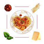  cheese food heart heart-shaped_food ichiknees leaf meatball no_humans noodles original pasta plate spaghetti spaghetti_and_meatballs 