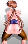  ass brown_hair king_of_fighters kof pantyhose shermie snk torn_clothes torn_pantyhose 