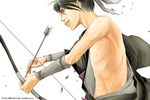  arrow black_hair bow_(weapon) junk_romance male male_focus saji_yuhki weapon 