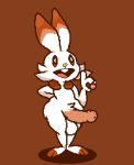  2019 anthro digital_media_(artwork) lagomorph male mammal nintendo penis pixel_(artwork) pok&eacute;mon pok&eacute;mon_(species) scorbunny solo superiorfoxdafox video_games 