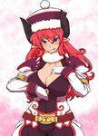  :p aries_mesarthim bad_id bad_pixiv_id blue_eyes blush breasts cleavage dameyo gloves hat horns large_breasts long_hair pink_hair pointy_ears shinrabanshou solo tongue tongue_out 